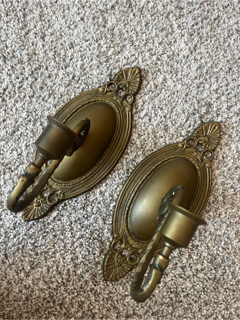 Vintage Brass Sconce Set